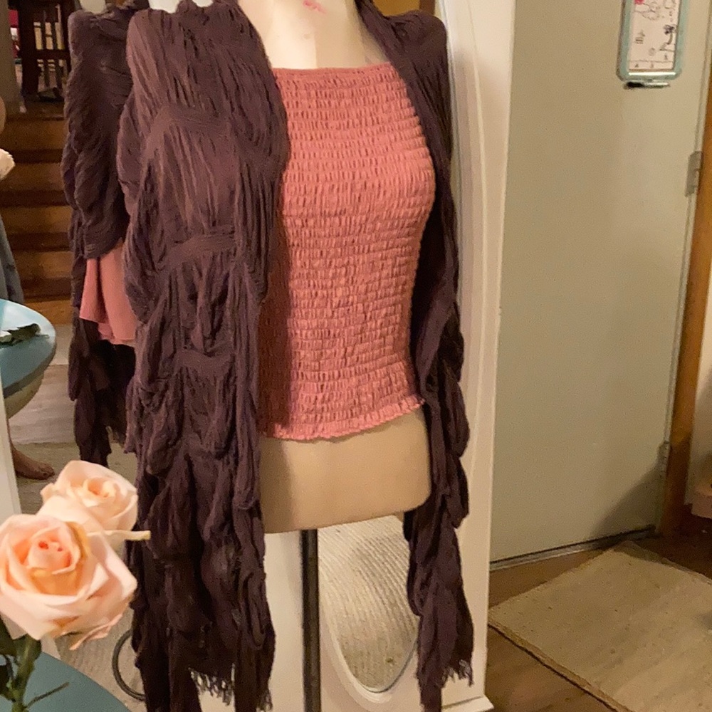 Brown shawl /scarf 102 inches long 8 feet 7 inches